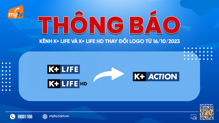 Thông báo Thay đổi tên, biểu tượng của Kênh K+ LIFE